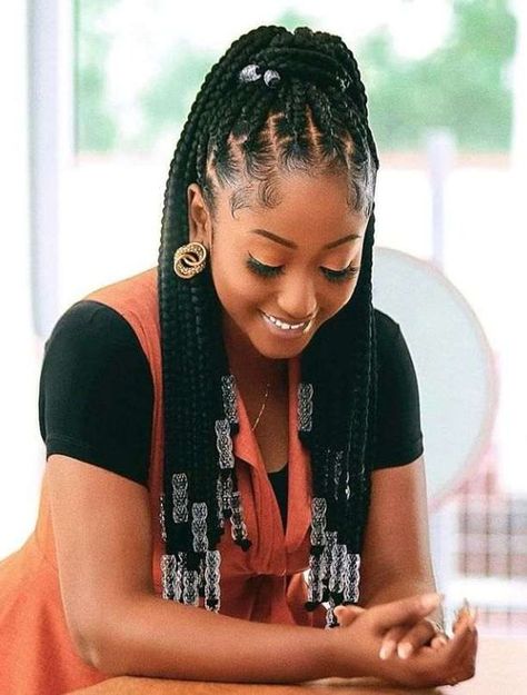 2023 Braiding Hairstyles, Braiding With Beads, Braids With Wool Hairstyles, Braid Trends 2023, Latest Braids 2023, Long Box Braids Hairstyles With Beads, Hairstyles With Braids And Beads, Latest African Hair Braiding Styles 2023, Latest Hair Braids Styles 2023 Twist