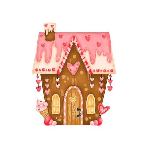 Valentine's day cute gingerbread candy h... | Premium Vector #Freepik #vector #heart #house #hand #building Valentines Day Love Letters, Valentines Day Doodles, Valentines Illustration, Heart Shaped Candy, House Cartoon, Cartoon Heart, Candy House, Love Doodles, Valentines Day Background