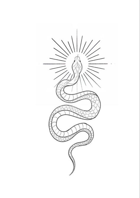 Snake sun tattoo design Snake And Sun Tattoo Design, Snake Moon Sun Tattoo, Kundalini Serpent Tattoo, Snake With Sun Tattoo, Line Art Snake Tattoo, Snake Spiral Tattoo, Snake Tattoos Drawing, Snake Sun Tattoo, Kundalini Tattoo Snakes