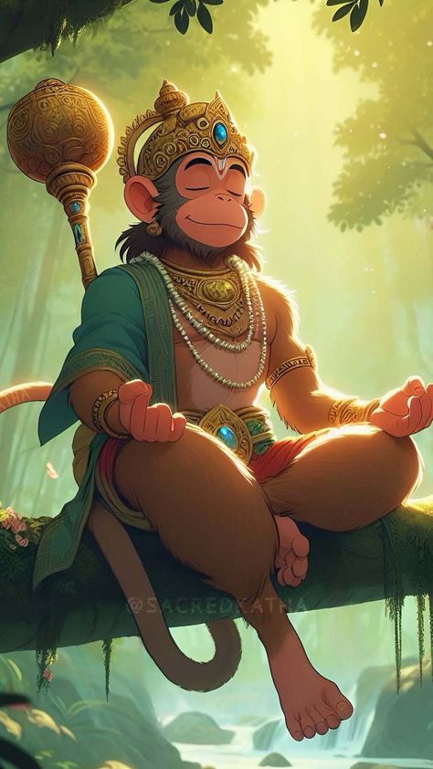 Lord Hanuman Meditation By sacredkatha Hanuman Ji Pic, Hanuman Ji Wallpapers, Hanuman Hd Wallpaper, God Artwork, Ram Ram, Hanuman Photos, Hanuman Images, Lord Hanuman Wallpapers, Hanuman Pics