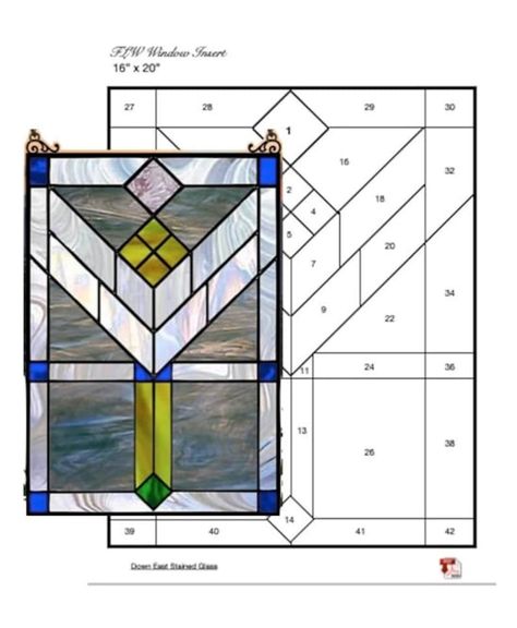 FLW frank Lloyd Wright Window Insert Stained Glass Pattern - Etsy Frank Lloyd Wright Stained Glass Pattern, Frank Lloyd Wright Art, Frank Lloyd Wright Stained Glass, Glass Etching Diy, Etching Diy, Frank Lloyd Wright Architecture, Stained Glass Lamp Shades, Window Inserts, Stained Glass Patterns Free