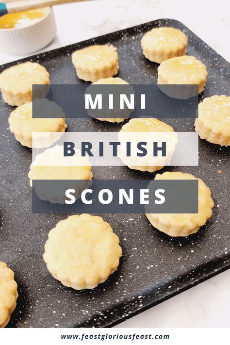 They may be small in stature but these Mini British Scones pack plenty of punch. They're full of flavour and soft and crumbly in all the right places. You can whip them up in barely any time at all as a delicious snack or centrepiece for a cream tea or celebration! Mini Scones High Tea, Mini Scones Recipe Easy, Mini Scones Recipe, High Tea Snacks, British Tea Time, Savoury Scones, Date Scones, Xmas Morning, Book Club Snacks