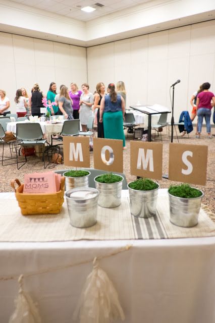 First Moms Group Session of the Year - Ideas for MOPS group Mops Centerpieces Say Yes, Mom Group Activities Ideas, Moms Of Preschoolers Mops, Mops Table Decor, Say Yes Mops Theme, Mops Meeting Ideas, Mom Group Activities, Mom Group Ideas, Mops Say Yes Theme