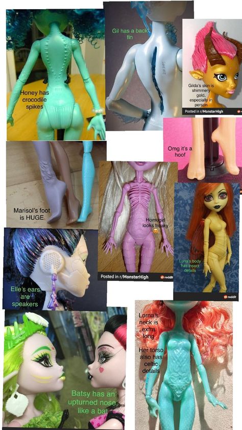 Monster High Doll Body Types, Monster High Background Characters, Custom Dolls Monster High, G1 Monster High Dolls, Monster High Oc Template, All Monster High Characters, Ooak Dolls Monster High, Monster High Restyle, Monster High Skulltimate Secrets