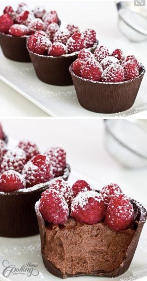 Cups Recipes, Best Chocolate Desserts, Chocolate Pictures, Raspberry Chocolate, Chocolate Dessert Recipes, God Mat, Fancy Desserts, Recipes Dessert, Chocolate Cups