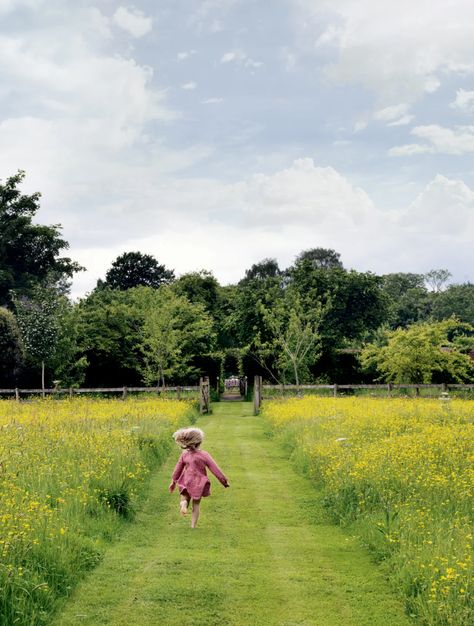 Sarah Graham's house in Wiltshire | House & Garden Cabin Landscaping, Sarah Graham, Orchard Garden, Claw Foot Bath, Wild Flower Meadow, Flower Meadow, Garden Grove, English Country Gardens, Photoshop Art