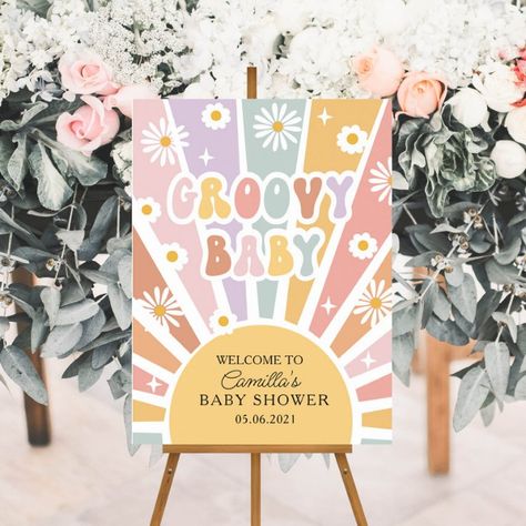 Hippie Baby Shower, Retro Baby Showers, Indian Baby Showers, Mom-osa Bar, Sunshine Baby Showers, Hippie Baby, Bar Poster, Bloom Baby