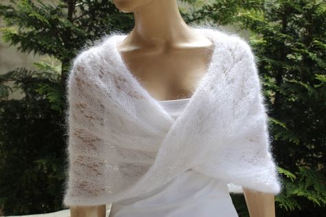 Shawl For Wedding, Bridal Shawls, Infinity Wrap Dresses, Winter Wedding Shawl, Dresses For Weddings, Bridal Shrug, White Shawl, Wedding Shrug, Shrugs And Boleros