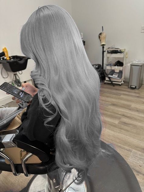 Greyish Hair, Grey Asian Hair, Grey Ash Hair, Grey Silver Hair, Smokey Grey Hair, Ash Grey Hair Color, Platinum Grey Hair, Grey Hair Korean, Platinum Gray Hair Silver