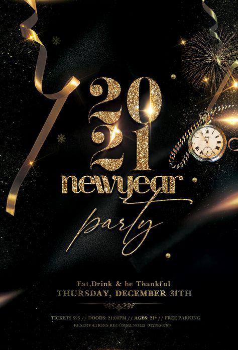 Download New Years Eve Free PSD Flyer Template for free.This flyer is editable and suitable or new year party, nye bash, nye eve, happy new year 2021 and more. #free #psd #Flyer #Newyear #Newyearflyer New Years Eve Banner, New Years Eve Design Graphic, New Years Flyer Design, New Years Eve Poster Design, Happy New Year 2023 Design Poster, New Year Eve Poster, New Years Eve Poster, New Year 2023 Poster, New Years Flyer