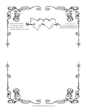 Great for romantic letters and Valentines Day correspondence, this printable black and white stationery features hearts shot through with an arrow. Free to download and print Black And White Stationery, Vintage Love Letters, Love Letters Aesthetic, Romantic Letters, Letterhead Business, Printable Black And White, Holiday Stationery, Christmas Stationery, An Arrow