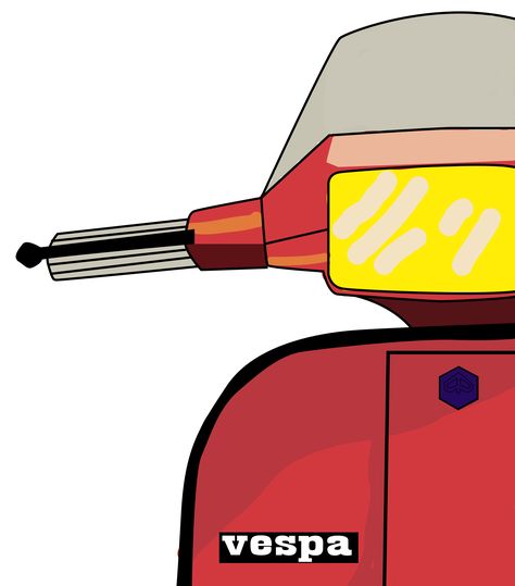 Vespa Art Design, Vespa Logo Design, Logo Vespa, Vespa T5, Scooter Garage, Vespa Excel, Vespa Illustration, Vespa Px 150, Vespa Logo