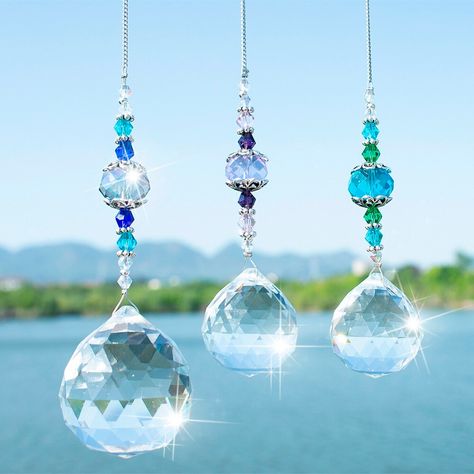 Rainbow Maker Window Prisms Suncatcher Clear Crystal Prism Ball Hanging Drops Pendant Home Garden Ornaments ,Pack of 3 Crystal Suncatchers Diy, Balkon Decor, Rainbow Window, Rainbow Maker, Hanging Crystals, Crystal Ornament, Crystal Prisms, Crystal Suncatchers, Prisms