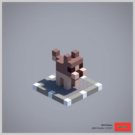 Wolf Statue Statue Minecraft, Gato Minecraft, Minecraft Statue, Skórki Minecraft, Construction Minecraft, Minecraft Statues, Minecraft Decoration, Rumah Minecraft Sederhana, Voxel Art