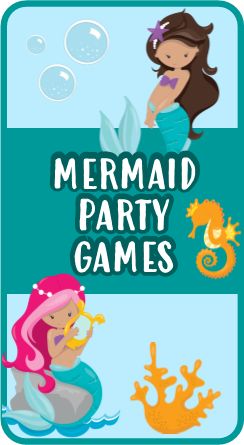 Games For Mermaid Birthday Party, Mermaid Themed Party Games, Mermaid Camp Ideas, Mermaid Birthday Activities, Mermaid Birthday Games, Mermaid Birthday Party Games, Games For Birthday Parties, Mermaid Games, Diy Mermaid Birthday Party