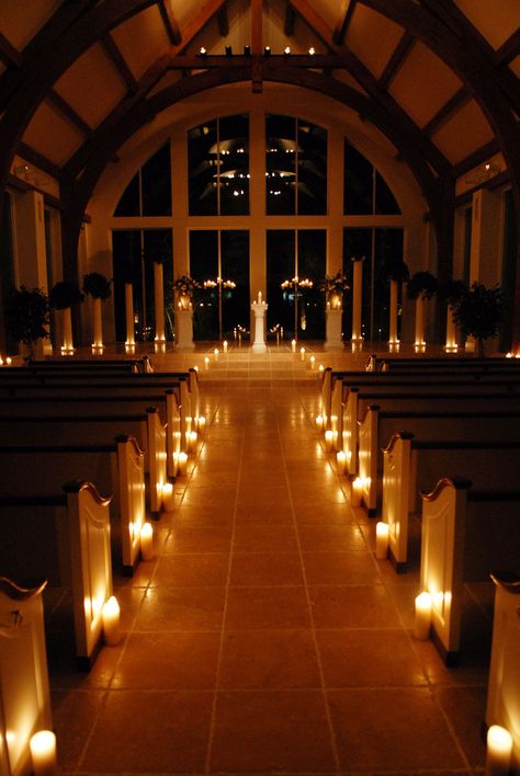 venue! fingers crossed Wedding Church Aisle, Candlelit Wedding, Candle Lit Wedding, Ashton Gardens, Ceremony Candles, Church Wedding Decorations, Church Candles, Wedding Venue Houston, Candle Altar