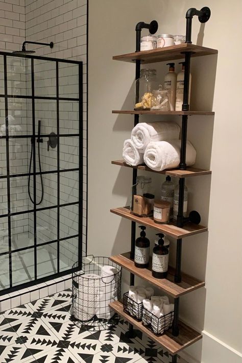 Hombazaar Industrial 6-Tier Modern … curated on LTK Ikea Mirror Hack, Mirror Hack, Ikea Mirror, Bathroom Storage Solutions, Floor Tile Design, Bathroom Design Decor, Chic Bathrooms, Bathroom Inspiration Decor, Apartment Decor Inspiration