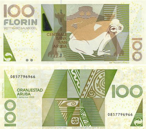 So unusal! Abstracted, very mod. Love love love! 100 florin note from Aruba, issued 2003. Hide Photo, Banknotes Design, Visit Aruba, Banknotes Money, Caribbean Hotels, Currency Design, Oranjestad, Currency Note, Money Design