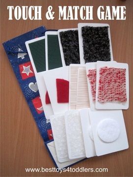 Touch and Match Game with textured cards - 4 different ways to play with one set of textured cards Tactile Activities, Therapeutic Recreation, Sensory Games, Senses Activities, Recreation Therapy, Match Game, Best Toys, Sensory Bins, Sensory Activities