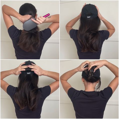 This Cute Claw-Clip Hat Hack Went Viral on TikTok, and I Totally Get Why Claw Clip Hat Trick, Baseball Cap Claw Clip, Baseball Hat With Claw Clip, Claw Clip Baseball Hat, Claw Clip With Baseball Cap, Ball Cap Hair, Hair With Claw Clip, Hairstyles Claw Clip, Cute Bandana Hairstyles