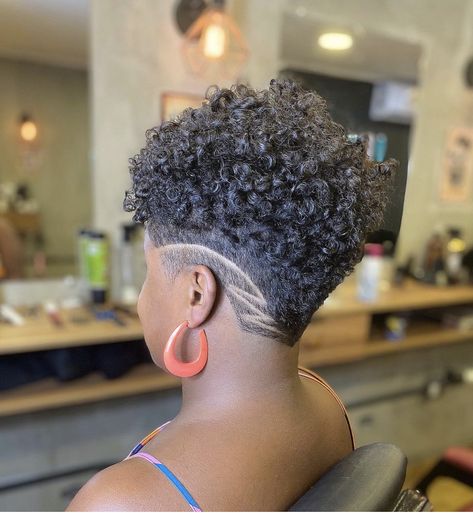 Short Shaved Sides Hairstyle Black Women, Tapered Sides Long Top Black Women, Taper Natural Haircut Women, Mohawk Women Short Pixie Haircuts, Womens Tapered Natural Haircut, Natural Hair Undercut Black Women, Tapered Cuts For Black Women, Natural Tapered Cuts For Black Women, Tapered Haircut Natural Hair