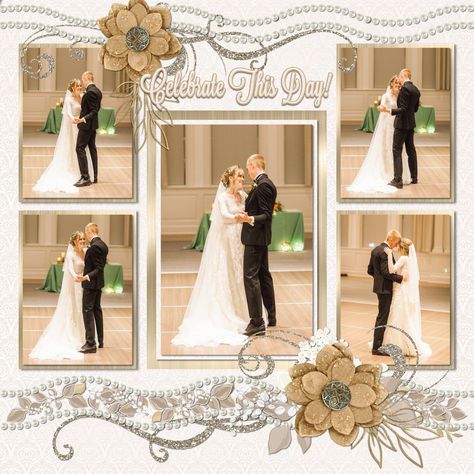 Bible Scrapbooking, Sept Wedding, Dog Scrapbook Layouts, Wedding Layouts, Wedding Album Scrapbooking, Family Scrapbook Layouts, Bridal Shower Scrapbook, Wedding Album Templates, Wedding Scrapbook Pages