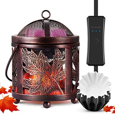 airnasa Electric Wax Melt Warmer with Timer, Auto Shut Off Wax Warmer for Scented Wax with Lid, Fragrance Oil, Scented Candle, 4 in 1 Wax Burner with 10 Wax Melt Liners & 2 Melter Dish Scentsy Wax Warmer, Electric Wax Warmer, Scented Wax Cubes, Leaves Pattern Design, Coffee Warmer, Oil Candle, Wax Melt Warmer, Home Fragrance Accessories, Wax Melters