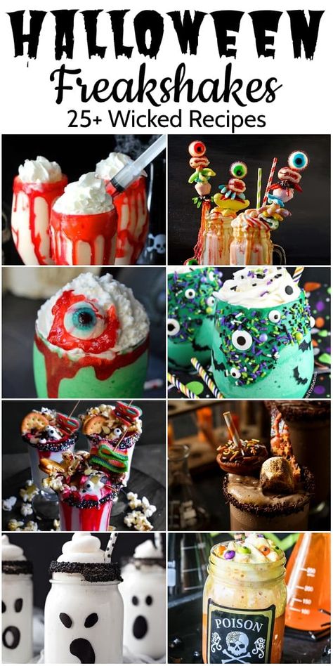 Halloween Ice Cream Floats, Friday The 13 Desserts, Halloween Milkshake Ideas, Halloween Ice Cream Sundae, Halloween Ice Cream Bar, Halloween Ice Cream Ideas, Halloween Freakshake, Halloween Sundae, Halloween Floats