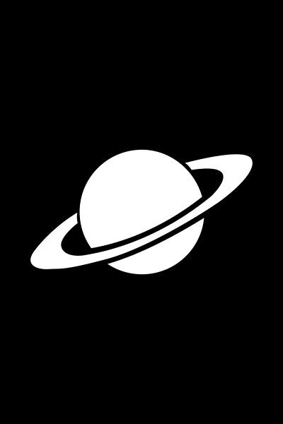 A simple icon of a planet with rings commonly seen in outer space, more specifically our solar system. This planet is referred to as Saturn and is a gas giant with many terrestrial moons. If the wonders of the stars, galaxy and cosmos fascinate you then yo Planet Cincin, Saturn App Icon, Saturn Black And White, Star Icon Black, Space App Icons, Saturn Icon, Moon App Icon, Black Icons For Apps, Saturn Logo