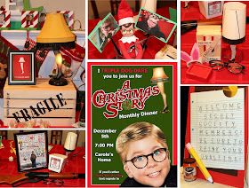 A Christmas Story Party, Christmas Story Party Ideas, Vegetable Fabric, Christmas Story Movie, Christmas Movie Night, Movie Themed Party, Christmas Party Themes, Recycled Cardboard, Fabric Wool