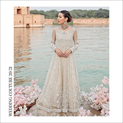 Bisma Kayani (@bismakayani) • Instagram photos and videos White Net Lehenga, Outfit With Pearls, New Bridal Dresses, Nikkah Outfit, Walima Dresses, Rainbow Wedding Dress, Walima Dress, Raw Silk Lehenga, Latest Bridal Dresses