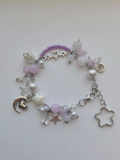 Purple Aesthetic Cute, Bracelets Kawaii, Needed Bracelets, Y2k Bracelets, Fancy Bracelets, Kawaii Bracelet, Bff Bracelet, Cute Friendship, Fav Products