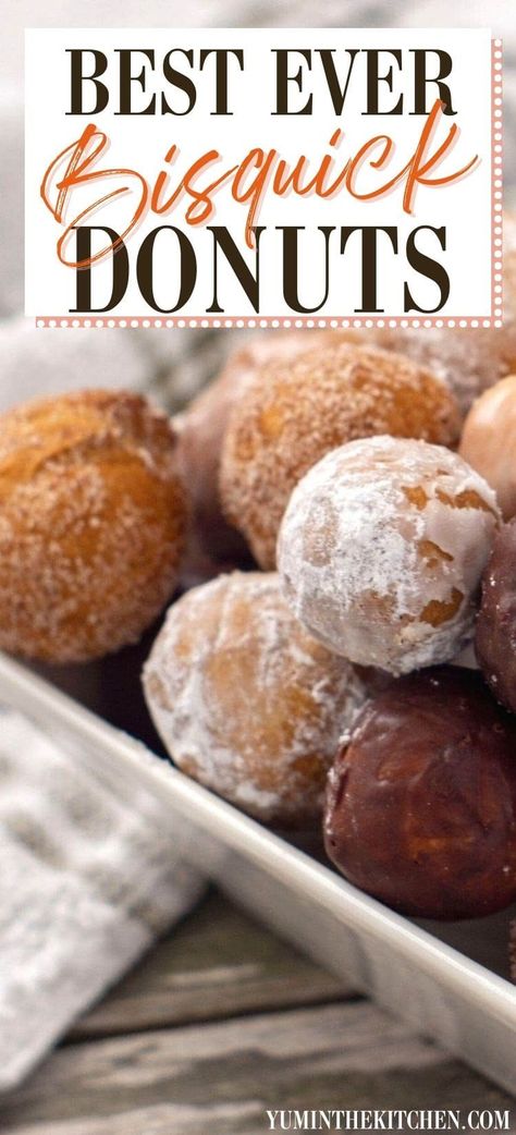 Bisquick Donuts Air Fryer, Breakfast Recipes With Bisquick, Pancake Mix Donut Holes, Bisquick Doughnuts Recipes, Homemade Donuts Recipe Easy Quick, Bisquick Donuts Fried, Donuts With Pancake Batter, Pancake Mix Donuts Recipes, Pancake Donuts Recipes