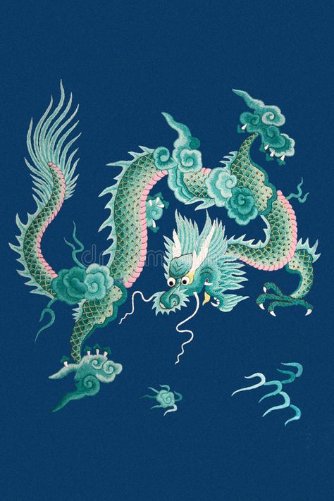 Traditional Chinese Dragon Art, Chinese Dragon Painting, Chinese Dragon Embroidery, Chinese Dragon Illustration, Vietnamese Dragon, Chinese Dragon Tattoo, Chinese Dragon Design, Asian Mythology, Asian Dragons