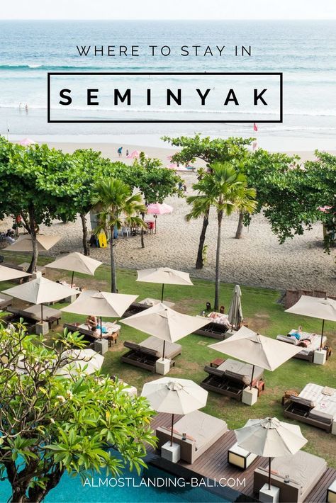 Where to stay in Seminyak Bali: Our Seminyak Accommodation Guide. The best hotels in Seminyak, the best areas to stay and how to book. Bali Packing List, Bali Accommodation, Resort Island, Bali Villas, Bali Seminyak, Bali Guide, Bali Honeymoon, Bali Resort, Popular Places