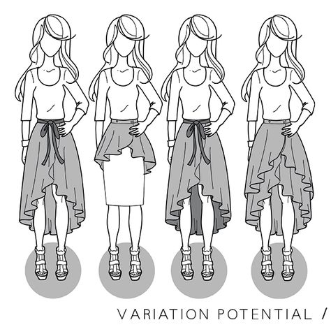 megan nielsen design diary: the cascade skirt // / lots of info about the inspiration, development, fit, variation potential, alterations & styling. Layered Skirt Pattern, Cascade Skirt, Circle Skirt Pattern, Skirt Pattern Free, Look Put Together, Diy Vetement, Sewing Tutorials Free, Sewing Skirts, Sewing Lessons