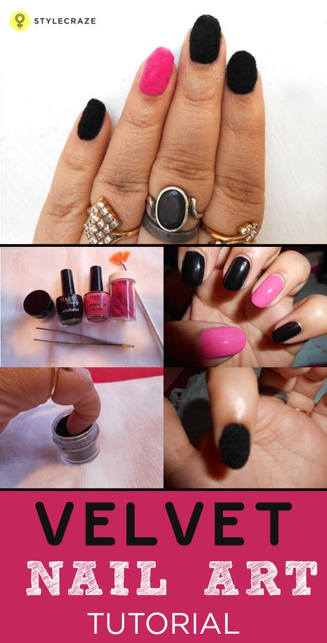 The velvet nail art tutorial being shown here will tell you how you can get these nails done at home on your own. You can easily create these at home without burning a hole in your pocket. So let’s get started: Velvet Nail Art, Nails Done At Home, Amazing Nail Art Designs, Easy Nail Art Ideas, Cute Easy Nail Designs, Simple Toe Nails, Nail Art Designs For Beginners, Negative Space Nail Art, Amazing Nail Art