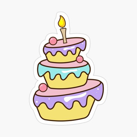 Get my art printed on awesome products. Support me at Redbubble #RBandME: https://www.redbubble.com/i/sticker/Cartoon-Birthday-Cake-by-HannaArtLab/154190734.EJUG5?asc=u Cute Cake Sticker, Cute Birthday Stickers, Birthday Cake Sticker, Birthday Cake Cartoon, Stickers For Birthday, Birthday Cake Clip Art, Happy Birthday Banner Diy, Cake Stickers, Cake Cartoon