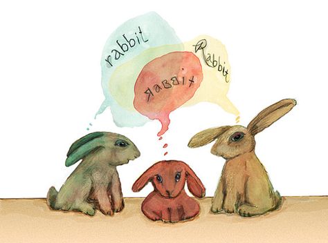 Rabbit Trio from Lisa Firke... Three Rabbits, Trio Art, First Of The Month, Rabbit Rabbit Rabbit, Rabbit Rabbit, Rabbit Art, Nursery Art Prints, Nursery Art, Rabbits