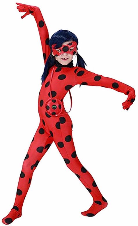 Cute Halloween Costumes for Girls - LavandaMichelle Ladybug Costume Kids, Miraculous Ladybug Costume, Muñeca Baby Alive, Miraculous Ladybug Toys, Miraculous Ladybug Party, Kid Costumes, Bug Costume, Ladybug Girl, Ladybug Costume