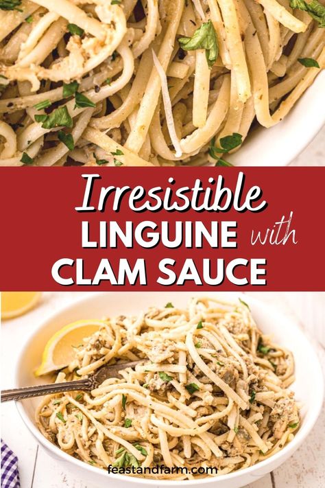 This is the easiest pantry staple linguine with clams ever! This is a white sauce and I can whip it up without cleaning any clam shells. My kids like the mild flavor of the clams and they are super nutritious too! White Sauce Casserole Recipes, Best Linguini With Clam Sauce, Creamy Clam Sauce Linguine, Clam Linguini White Sauce, Linguine And Clams White, Linguine With Canned Clams, Linguini And Clam Sauce, Spaghetti With Clam Sauce, White Clam Sauce Recipe Canned