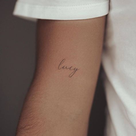 Lucy Name Tattoo, Austin Tattoo Name, Lola Tattoo Name, Dog Name Tattoos, I Love Lucy Tattoo, Lola Tattoo, Lucy Tattoo, Austin Tattoo, Cursive Tattoos