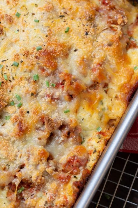 Easy Low Carb Lasagna Recipe - The Protein Chef Low Carb Lasagna Recipe, Healthy Lasagna, Lazy Lasagna, Low Carb Lasagna, Keto Dishes, Cheese Sauce For Pasta, Keto Lasagna, Zucchini Lasagna, Low Carb Tortillas