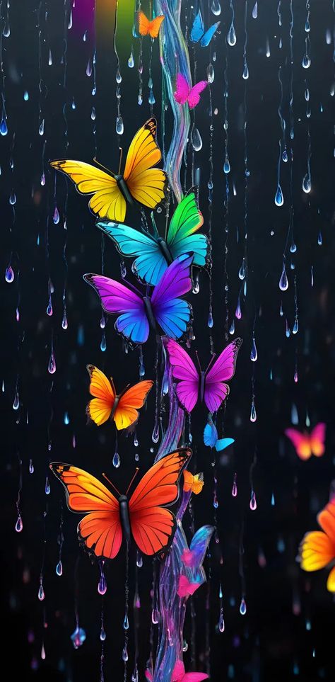 Rainbow Butterfly Background, Cute Wallpapers For Android, Paw Wallpaper, Rainbow Butterflies, Minnie Mouse Pictures, Beautiful Butterfly Pictures, Android Wallpaper Art, Butterfly Wallpaper Backgrounds, Butterfly Background