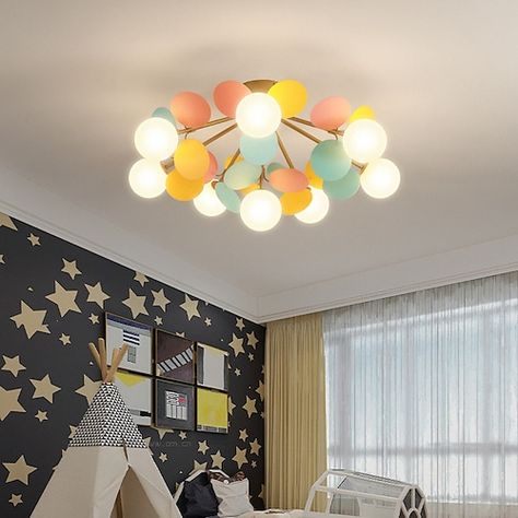 Nordic Kids Bedroom, Space Ceiling, Flower Ceiling, Vibrant Living Room, Modern Ceiling Lamps, Ceiling Lamps Bedroom, Creative Bedroom, Serene Bedroom, Elegant Dining Room