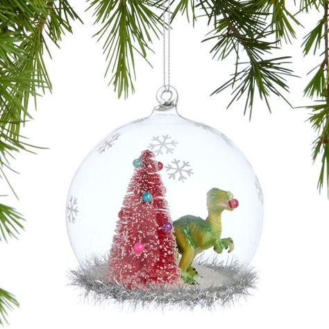 Dinosaur and Tree Glass Cloche Ornament by World Market Cricut Ornament, Dino Christmas, Dinosaur Christmas Ornament, Dinosaur Ornament, Christmas World, Unique Christmas Ornaments, All Christmas, Glass Cloche, Ornament Ideas