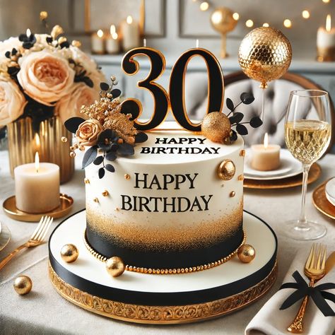 Birthday Cakes For 30th Birthday Images 2 Thirty Cake 30th Birthday, 30th Birthday Images, 30th Birthday Cakes Ideas For Women, Men’s 30th Birthday Cake, 30th Bday Cake, Happy 30th Birthday Cake, 30th Birthday Cakes For Men, Black And Gold Accents, Chic Cake