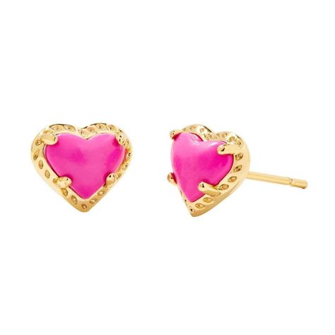 Adorable Heart-Shaped Studs Dainty And Versatile For All-Day Wear Add A Touch Of Romance To Your Everyday Ear Stack Perfect As A Standalone Stud Or Paired With A Statement Earring Description We Don't Know If It's Just Their Heart Shape, But We're Crushing On The Anna Stud Earrings. Adorably Chic, These Studs Are A Fun And Flirty Take On Your Everyday Earrings. Style As A Standalone Pair Or Wear With A Bold Statement Earring For An Always-Sweet Look.Designer, Founder, And Philanthropist Kendra S Magenta Earrings, Jewelry Kendra Scott, Preppy Jewelry, Target Gifts, Kendra Scott Necklace, Color Magenta, Kendra Scott Earrings, Ear Stack, Statement Earring