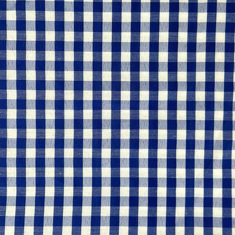 Vintage blue gingham fabric remnant featuring; a traditional gingham or small plaid of what feels like a light weight, polyester and cotton blend in a crisp royal blue and white measures 45 inches wide X 4 yards long in good, unlaundered, vintage condition with no holes, stains, or funky odors we are happy to ship internationally and combine shipping Gingham Aesthetic, Blue And Gold Fabric, Blue Plaid Fabric, Dark Blue Plaid, Blue Checkered, Gingham Fabric, Room Makeover Inspiration, Gold Fabric, Fabric Remnants