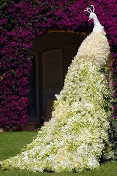 White flowers Peacock wedding decor +++ Pavo real de flores espectacular lujo decoracion boda evento Preston Bailey, Topiary Garden, White Peacock, Secret Gardens, Have Inspiration, The Secret Garden, Deco Floral, Kew Gardens, Bougainvillea